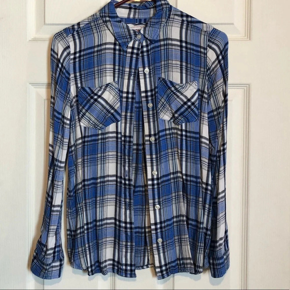 So Lightweight Flannel Dark Blue Women’s Small - Picture 1 of 7